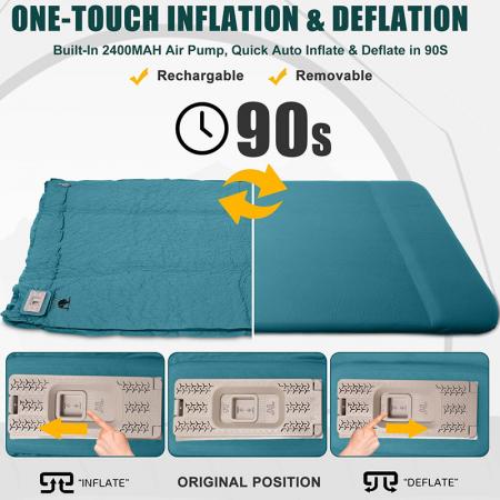 Double Automatic Inflatable Air Mattress Built in Electric Pump Camping