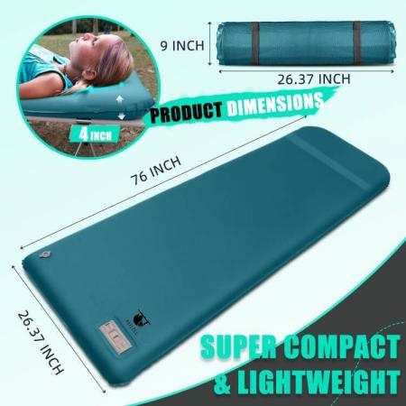 Ultra Thick Memory Self Inflatable Camping Matress Sleeping Pad Electric Pump 