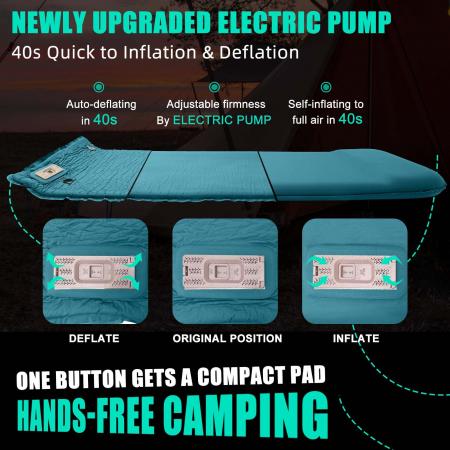 Ultra Thick Memory Self Inflatable Camping Matress Sleeping Pad Electric Pump 