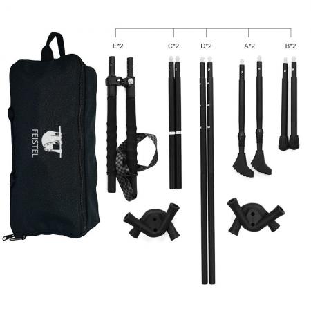 Outdoor portable camping moon chair trekking pole dual-purpose folding chair beach chair aluminum alloy trekking pole wholesale