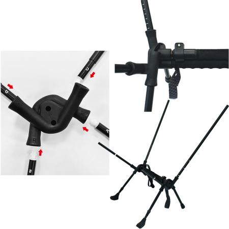 Outdoor portable camping moon chair trekking pole dual-purpose folding chair beach chair aluminum alloy trekking pole wholesale