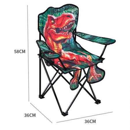 Outdoor Kids Stylish Cartoon Animal Design Comfortable Stainless Steel Folding Camping Chair