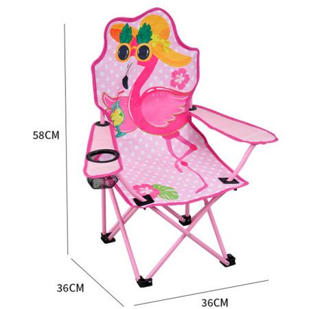 Outdoor Kids Stylish Cartoon Animal Design Comfortable Stainless Steel Folding Camping Chair