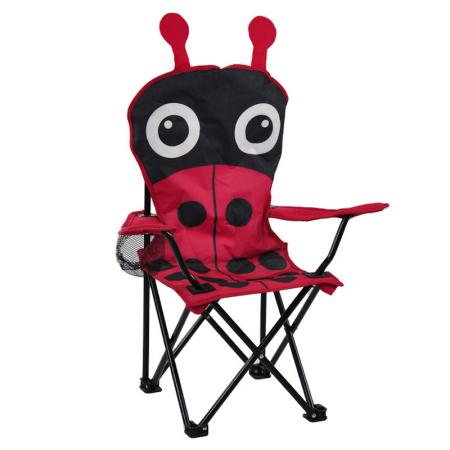 Outdoor Kids Stylish Cartoon Animal Design Comfortable Stainless Steel Folding Camping Chair