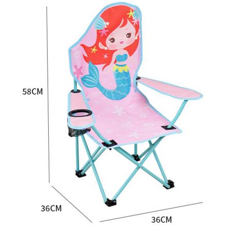 Outdoor Kids Stylish Cartoon Animal Design Comfortable Stainless Steel Folding Camping Chair