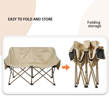 Low MOQ Double Seat Outdoor Lightweight Folding Beach Camping Portable Fishing Chair With Mesh Bag 