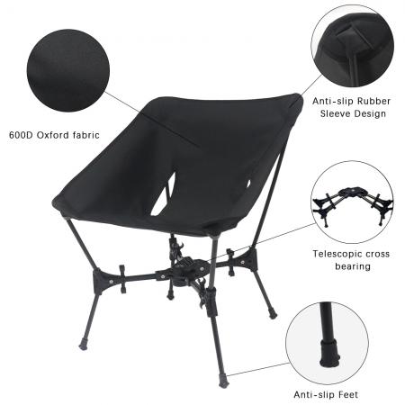 Lightweight Folding Portable Aluminum Camp Chair Outdoor Moon Camping Chair 
