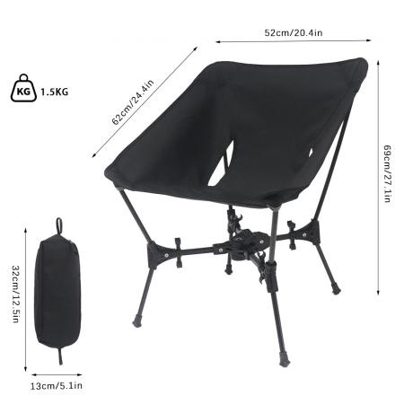 Lightweight Folding Portable Aluminum Camp Chair Outdoor Moon Camping Chair 