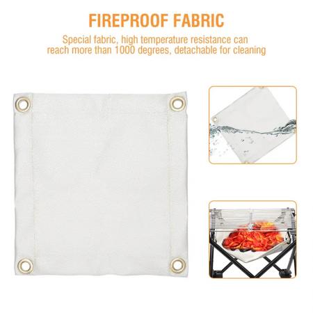 Outdoor Portable Folding Grill Fireproof Cloth Stainless Steel Picnic Grill BBQ Charcoal Grill