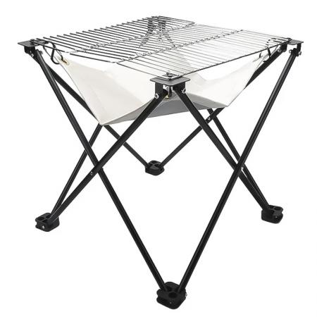 Outdoor Portable Folding Grill Fireproof Cloth Stainless Steel Picnic Grill BBQ Charcoal Grill