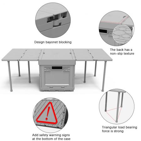 Outdoor Multifunctional Side Opening Plastic Storage Box Moisture Proof Camping Foldable Storage Box