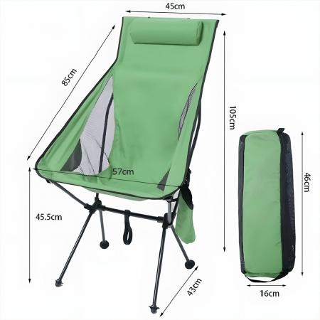 Customized Lightweight Aluminum Oxford Fishing Moon Chair Camping Folding Chair 