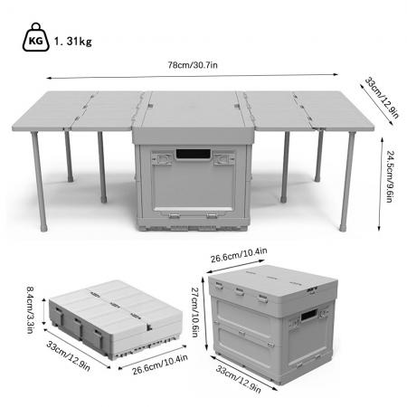 Outdoor Multifunctional Side Opening Plastic Storage Box Moisture Proof Camping Foldable Storage Box