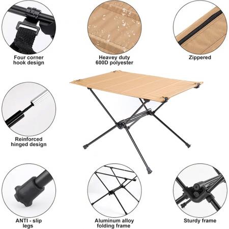 Portable Folding Lightweight Mini Camping Hiking Outdoor Furniture Cloth Table