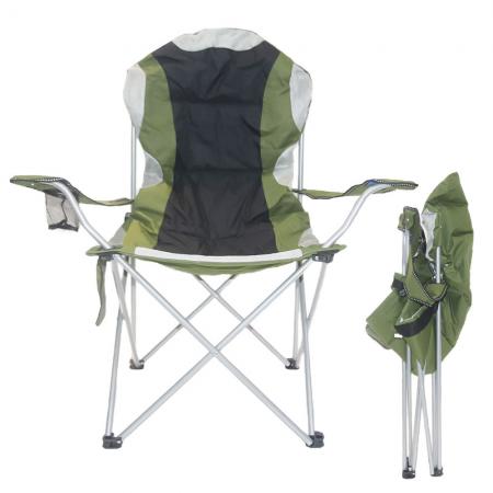 Outdoor Beach Camping Custom Logo Portable Metal Folding Chair With Armrest 