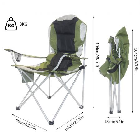 Outdoor Beach Camping Custom Logo Portable Metal Folding Chair With Armrest 