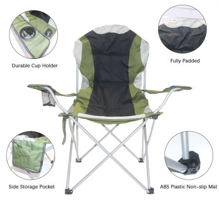 Outdoor Beach Camping Custom Logo Portable Metal Folding Chair With Armrest 