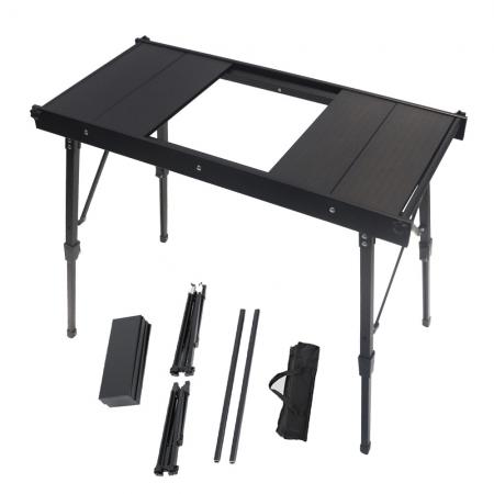 Portable Multifunctional Metal Folding Table Modern Outdoor Camping BBQ Egg Roll Table