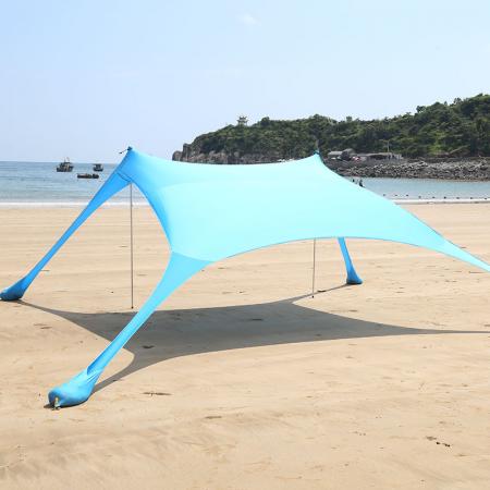 Aluminum Poles Camping Canopy Awning Sunshade Beach Tent Sandbag Sun Shelter 