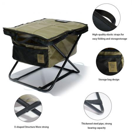 Portable Outdoor Folding Chair With Storage Bag Leisure Beach Camping Fishing Maza Stool 