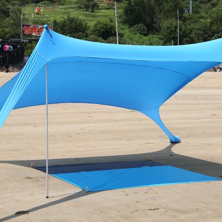 Aluminum Poles Camping Canopy Awning Sunshade Beach Tent Sandbag Sun Shelter 