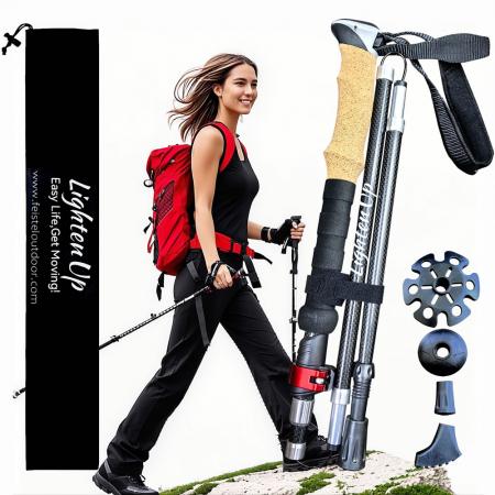 Foldable Ultralight Aluminum 7075 Trekking Poles Hiking Walking 