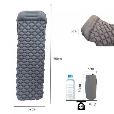 Ultralight Single Sided Suede Waterproof TPU Camping Sleeping Pad Compact Inflatable Air Mattress 