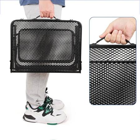 Picnic Outdoor Shelf Folding Metal Grill Table 2 Side Shelves Family Camping Table