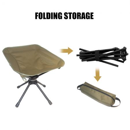 Ultralight Portable Outdoor Beach Camping 360° Swivel Chair Swivel Portable Fishing Stool 