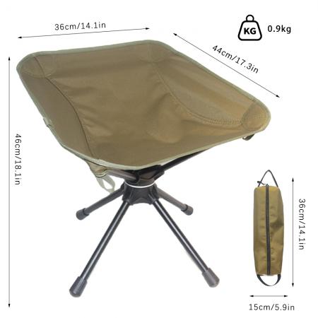 Ultralight Portable Outdoor Beach Camping 360° Swivel Chair Swivel Portable Fishing Stool 