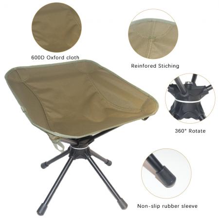 Ultralight Portable Outdoor Beach Camping 360° Swivel Chair Swivel Portable Fishing Stool 