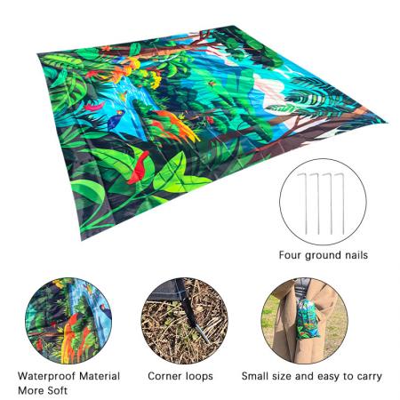 Large Hiking Camping Beach Custom Print Outdoor Waterproof Picnic Blanket Mat