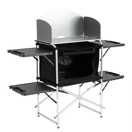 Portable Camping Aluminum Alloy Multifunctional IGT Folding Table Mobile Kitchen Dining Table