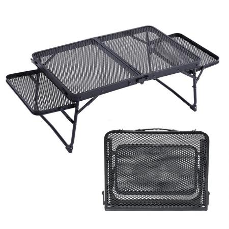 Modern Camping Metal Mesh Outdoor Folding Table Lightweight Iron BBQ Table