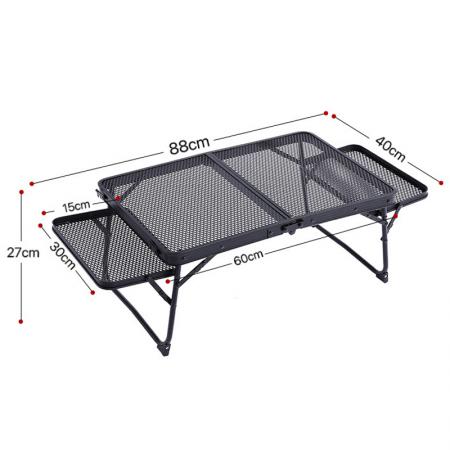 Modern Camping Metal Mesh Outdoor Folding Table Lightweight Iron BBQ Table