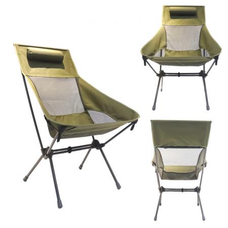 Outdoor breathable widened moon chair portable folding parallel bars high back camping beach chair