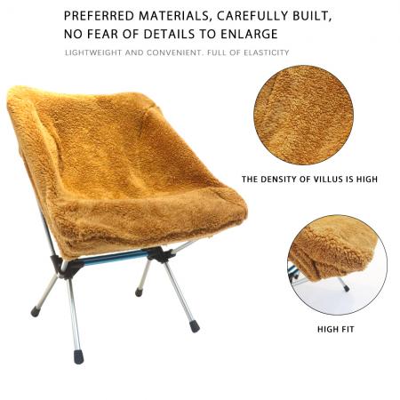 Winter Warm Thickened Wool Chair Cover Hiking Picnic Moon Chair High Quality Outdoor Camping Folding Chair Cover 