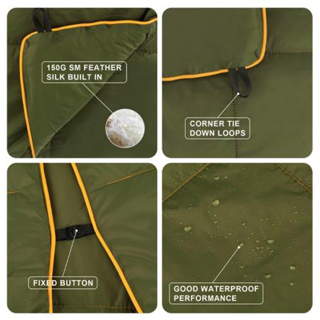 Customized Foldable Waterproof Outdoor Camping Blanket Wearable Nylon Down Blanket for Camping 