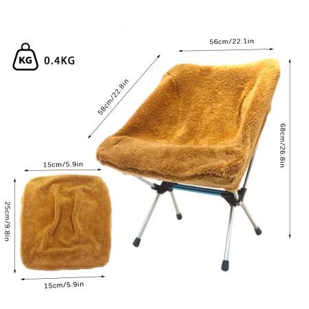 Winter Warm Thickened Wool Chair Cover Hiking Picnic Moon Chair High Quality Outdoor Camping Folding Chair Cover 