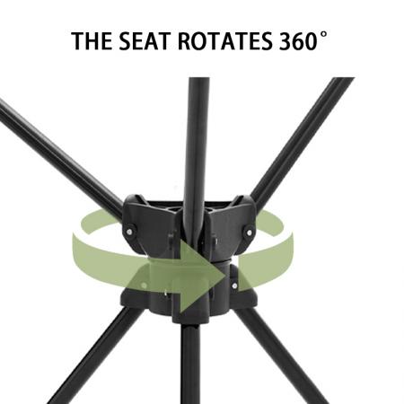 Lightweight Aluminum Alloy Metal Stool Oxford Cloth 360° Swivel Outdoor Camping Stool