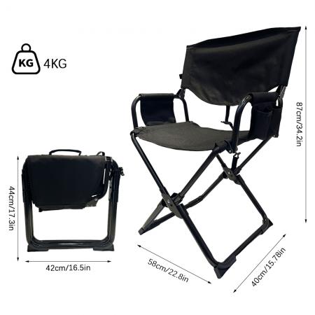 Outdoor Heavy Duty Metal Portable Folding Beach Fishing Director Camping Chair With Hard Armrest 
