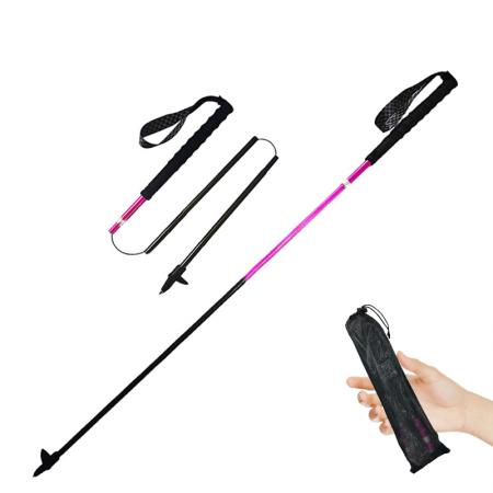 135g Ultralight 3K Carbon Fiber Outdoor Foldable Hiking Trekking Poles Nordic Walking Sticks 