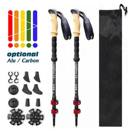 6013 Aluminum Lightweight Telescopic With Quick Adjustable Locks Trekking Pole