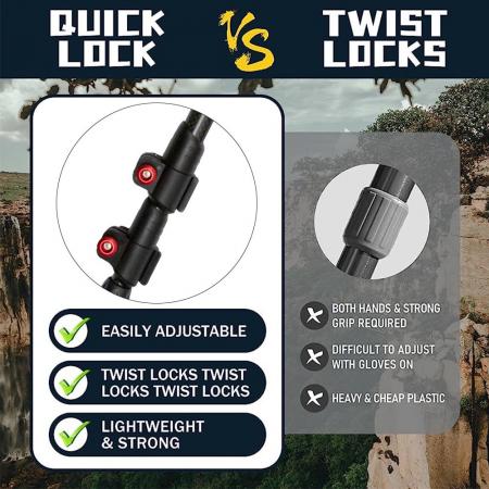 6013 Aluminum Lightweight Telescopic With Quick Adjustable Locks Trekking Pole