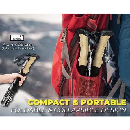 Collapsible Normal Carbon Ultralight Trekking Poles For Hiking 