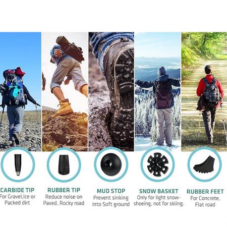Collapsible Normal Carbon Ultralight Trekking Poles For Hiking 
