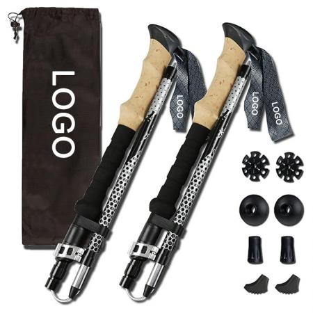 Collapsible Normal Carbon Ultralight Trekking Poles For Hiking 