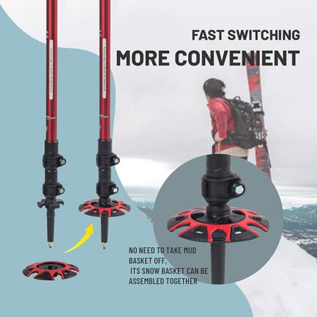 Normal Carbon Ultra-light Retractable Trekking Cane Outdoor Climbing Equipment 