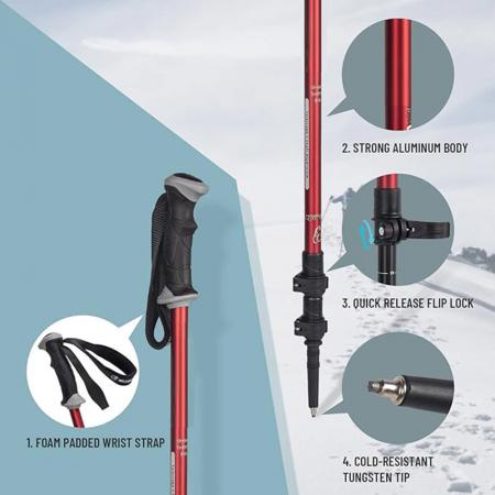 Normal Carbon Ultra-light Retractable Trekking Cane Outdoor Climbing Equipment 