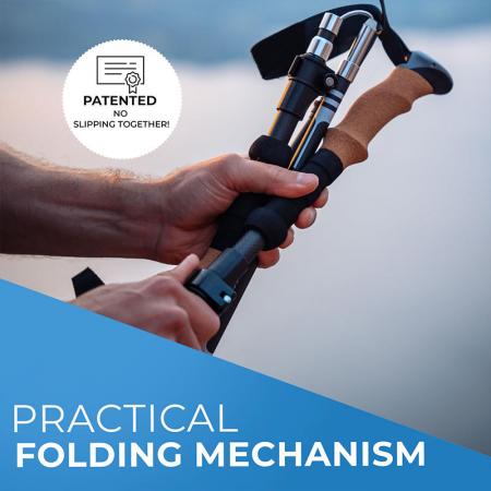 Telescopic Lightweight Aluminum 7075 Hiking Pole Walking Sticks With Cork Grips For Adults And Kids 